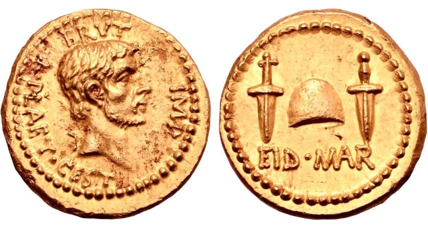 عملة قاتل يوليوس قيصر والتي تم بيعها في روما نوميسماتيكس