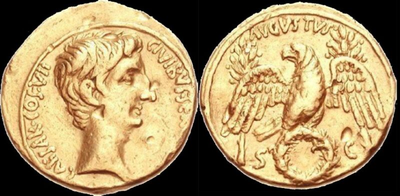 سر الحرفين على العملات الرومانية